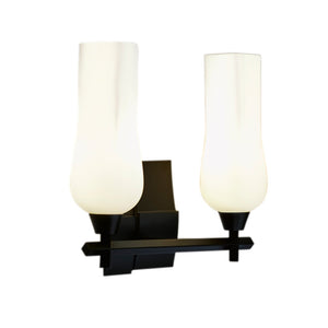 Atlas Fleur 2-Light Vanity Light Fixture - Sculptural Design with Organic Glass Shades for Modern Spaces Matte Black 14.75'' WL11303-BK