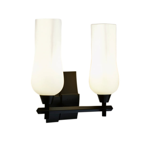 Atlas Fleur 2-Light Vanity Light Fixture - Sculptural Design with Organic Glass Shades for Modern Spaces Matte Black 14.75'' WL11303-BK
