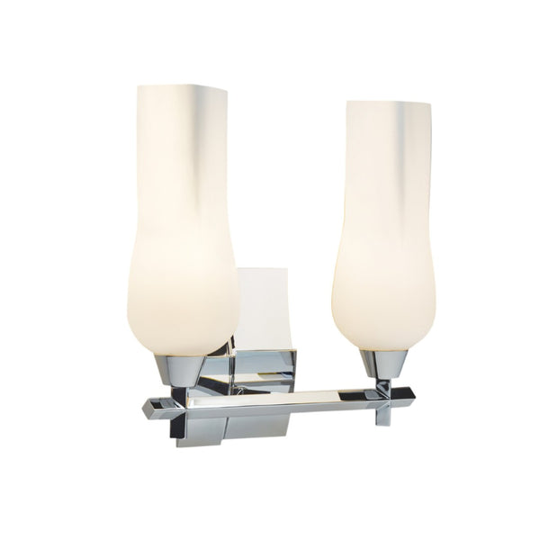Atlas Fleur 2-Light Vanity Light Fixture - Sculptural Design with Organic Glass Shades for Modern Spaces Chrome 14.75'' WL11303-CH