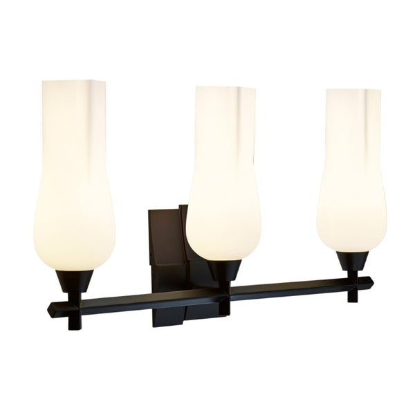 Atlas Fleur 2-Light Vanity Light Fixture - Sculptural Design with Organic Glass Shades for Modern Spaces Matte Black 25.25'' WL11304-BK