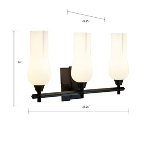 Atlas Fleur 2-Light Vanity Light Fixture - Sculptural Design with Organic Glass Shades for Modern Spaces Matte Black 25.25'' WL11304-BK