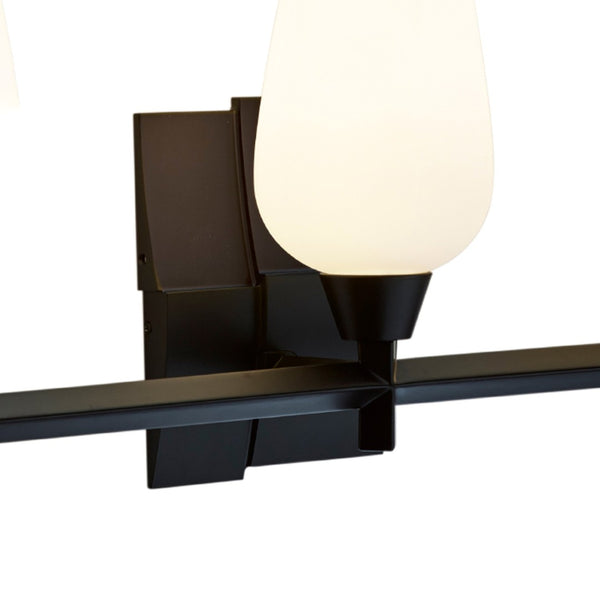 Atlas Fleur 2-Light Vanity Light Fixture - Sculptural Design with Organic Glass Shades for Modern Spaces Matte Black 25.25'' WL11304-BK