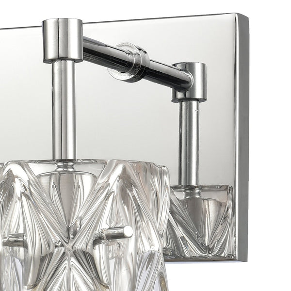 Atlas Forma 2-Light Crystal Vanity Light Fixture – Elegant Modern Design for Bathrooms and Dressing Areas Polished Chrome 14'' WL11305-CH
