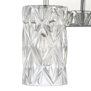 Atlas Forma 2-Light Crystal Vanity Light Fixture – Elegant Modern Design for Bathrooms and Dressing Areas Polished Chrome 14'' WL11305-CH