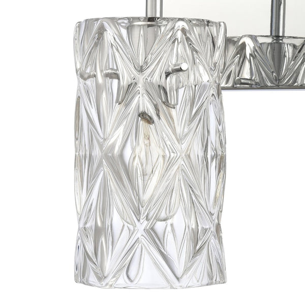 Atlas Forma 2-Light Crystal Vanity Light Fixture – Elegant Modern Design for Bathrooms and Dressing Areas Polished Chrome 14'' WL11305-CH