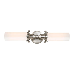 Atlas Fulton 20'' Wide 2-Light Vanity Fixture - Industrial-Style with Modern Design for Any Bathroom Decor Satin Nickel WL11306-NK