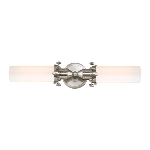 Atlas Fulton 20'' Wide 2-Light Vanity Fixture - Industrial-Style with Modern Design for Any Bathroom Decor Satin Nickel WL11306-NK