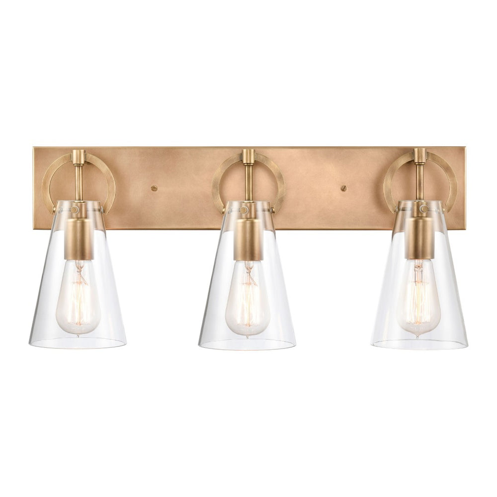 Atlas Gabby 23'' Wide 3-Light Vanity Light - Modern Brass Fixture for Elegant Bathroom Illumination WL11307-BS