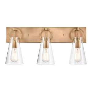 Atlas Gabby 23'' Wide 3-Light Vanity Light - Modern Brass Fixture for Elegant Bathroom Illumination WL11307-BS