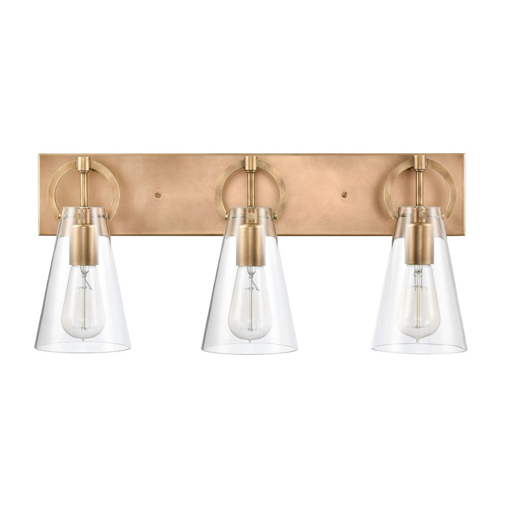 Atlas Gabby 23'' Wide 3-Light Vanity Light - Modern Brass Fixture for Elegant Bathroom Illumination WL11307-BS