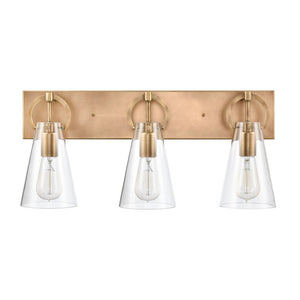 Atlas Gabby 23'' Wide 3-Light Vanity Light - Modern Brass Fixture for Elegant Bathroom Illumination WL11307-BS