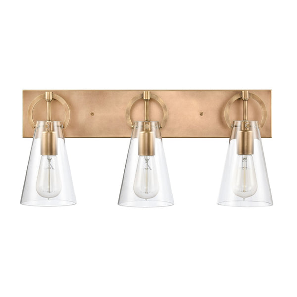 Atlas Gabby 23'' Wide 3-Light Vanity Light - Modern Brass Fixture for Elegant Bathroom Illumination WL11307-BS