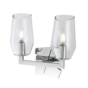 Atlas Gaia 2-Light Vanity Light Fixture - Modern Angular Design for Stylish Bathroom Illumination Chrome WL11308-CH