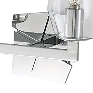 Atlas Gaia 2-Light Vanity Light Fixture - Modern Angular Design for Stylish Bathroom Illumination Chrome WL11308-CH