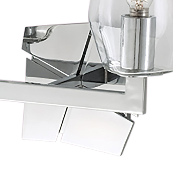 Atlas Gaia 2-Light Vanity Light Fixture - Modern Angular Design for Stylish Bathroom Illumination Chrome WL11308-CH