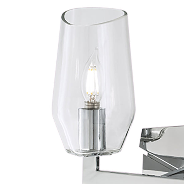 Atlas Gaia 2-Light Vanity Light Fixture - Modern Angular Design for Stylish Bathroom Illumination Chrome WL11308-CH