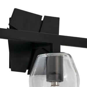 Atlas Gaia 2-Light Vanity Light Fixture - Modern Angular Design for Stylish Bathroom Illumination Acid Dipped Black 19'' WL11309-BK