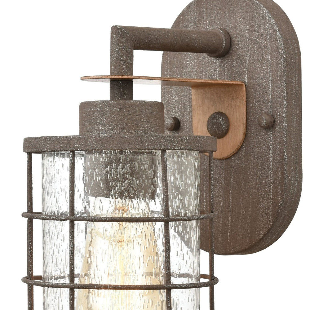 Atlas Gilbert 11'' High 1-Light Sconce - Industrial-Rustic Design with Seeded Glass Shade & Warm Finish WL11310-BN