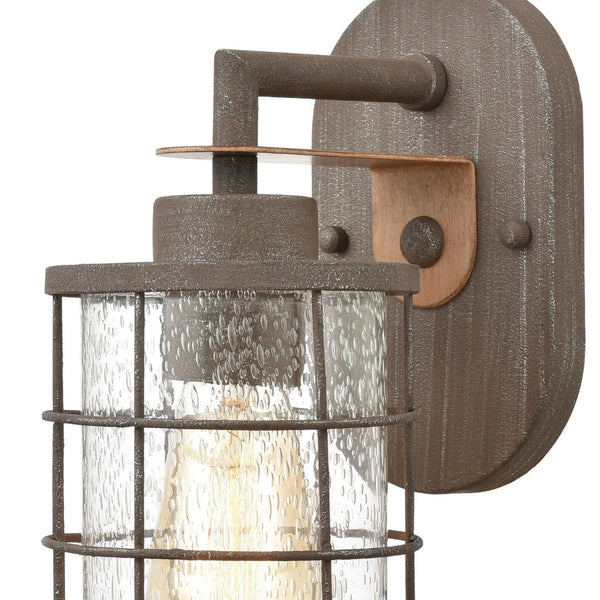 Atlas Gilbert 11'' High 1-Light Sconce - Industrial-Rustic Design with Seeded Glass Shade & Warm Finish WL11310-BN