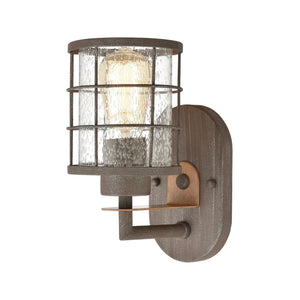 Atlas Gilbert 11'' High 1-Light Sconce - Industrial-Rustic Design with Seeded Glass Shade & Warm Finish WL11310-BN