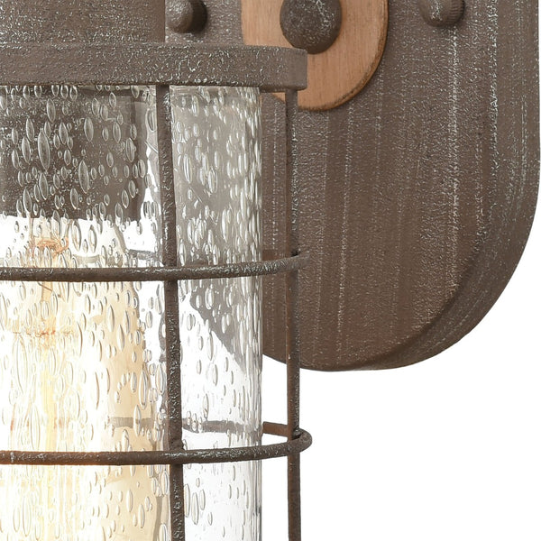 Atlas Gilbert 11'' High 1-Light Sconce - Industrial-Rustic Design with Seeded Glass Shade & Warm Finish WL11310-BN