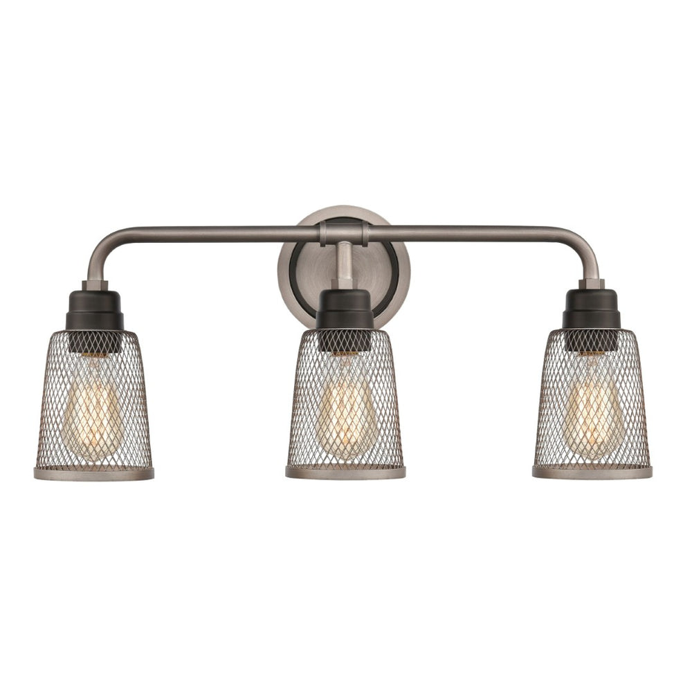 Atlas Glencoe 23'' Wide 3-Light Vanity Light - Urban Industrial Style with Weathered Zinc & Bronze Accents WL11311-GY