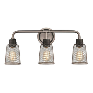 Atlas Glencoe 23'' Wide 3-Light Vanity Light - Urban Industrial Style with Weathered Zinc & Bronze Accents WL11311-GY