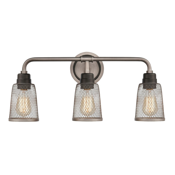 Atlas Glencoe 23'' Wide 3-Light Vanity Light - Urban Industrial Style with Weathered Zinc & Bronze Accents WL11311-GY