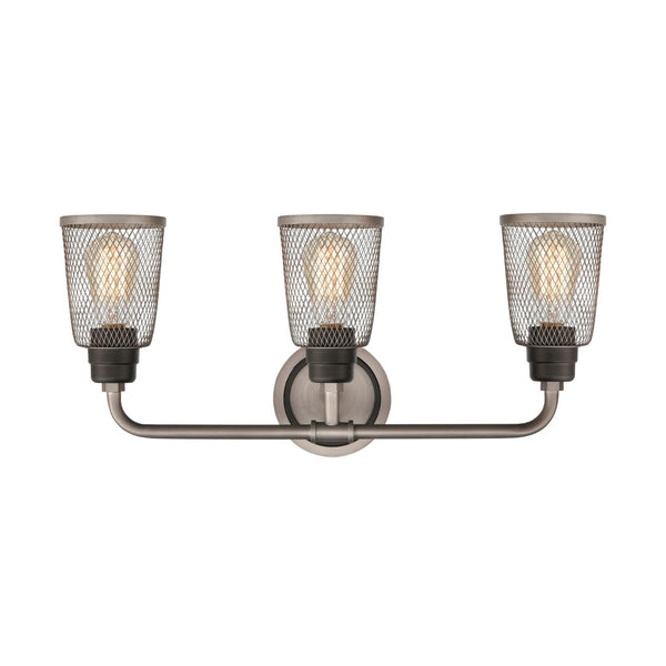 Atlas Glencoe 23'' Wide 3-Light Vanity Light - Urban Industrial Style with Weathered Zinc & Bronze Accents WL11311-GY
