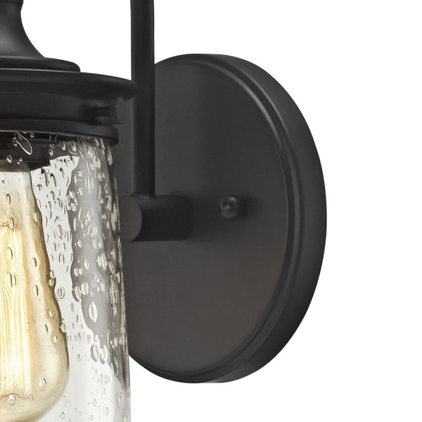 Atlas Hamel 10" High 1-Light Wall Sconce - Mission-Inspired Design with Tapered Seeded Glass Shade Oil Rubbed Bronze 5'' WL11312-BZ