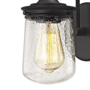 Atlas Hamel 10" High 1-Light Wall Sconce - Mission-Inspired Design with Tapered Seeded Glass Shade Oil Rubbed Bronze 5'' WL11312-BZ