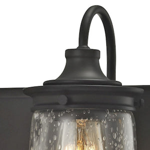 Atlas Hamel 10" High 1-Light Wall Sconce - Mission-Inspired Design with Tapered Seeded Glass Shade Oil Rubbed Bronze 15'' WL11313-BZ