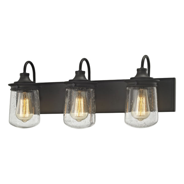 Atlas Hamel 10" High 1-Light Wall Sconce - Mission-Inspired Design with Tapered Seeded Glass Shade Oil Rubbed Bronze 24'' WL11314-BZ