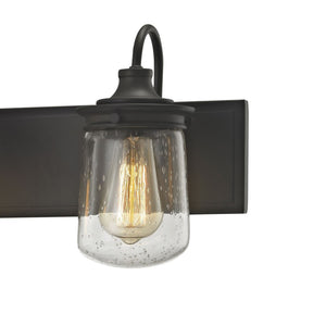 Atlas Hamel 10" High 1-Light Wall Sconce - Mission-Inspired Design with Tapered Seeded Glass Shade Oil Rubbed Bronze 24'' WL11314-BZ