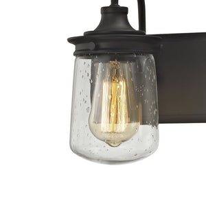 Atlas Hamel 10" High 1-Light Wall Sconce - Mission-Inspired Design with Tapered Seeded Glass Shade Oil Rubbed Bronze 24'' WL11314-BZ