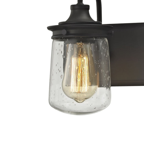 Atlas Hamel 10" High 1-Light Wall Sconce - Mission-Inspired Design with Tapered Seeded Glass Shade Oil Rubbed Bronze 24'' WL11314-BZ
