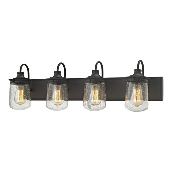 Atlas Hamel 10" High 1-Light Wall Sconce - Mission-Inspired Design with Tapered Seeded Glass Shade Oil Rubbed Bronze 32'' WL11315-BZ