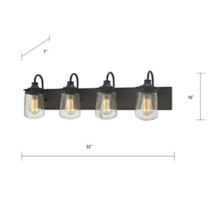 Atlas Hamel 10" High 1-Light Wall Sconce - Mission-Inspired Design with Tapered Seeded Glass Shade Oil Rubbed Bronze 32'' WL11315-BZ