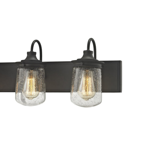 Atlas Hamel 10" High 1-Light Wall Sconce - Mission-Inspired Design with Tapered Seeded Glass Shade Oil Rubbed Bronze 32'' WL11315-BZ