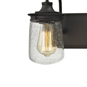 Atlas Hamel 10" High 1-Light Wall Sconce - Mission-Inspired Design with Tapered Seeded Glass Shade Oil Rubbed Bronze 32'' WL11315-BZ