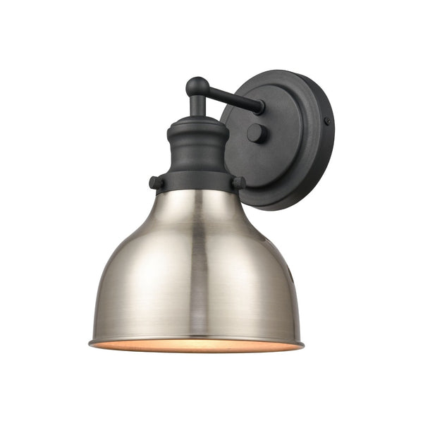 Atlas Haralson 10'' High 1-Light Sconce in Charcoal - Elegant Metal Shade for Timeless Interior Lighting WL11316-BK1