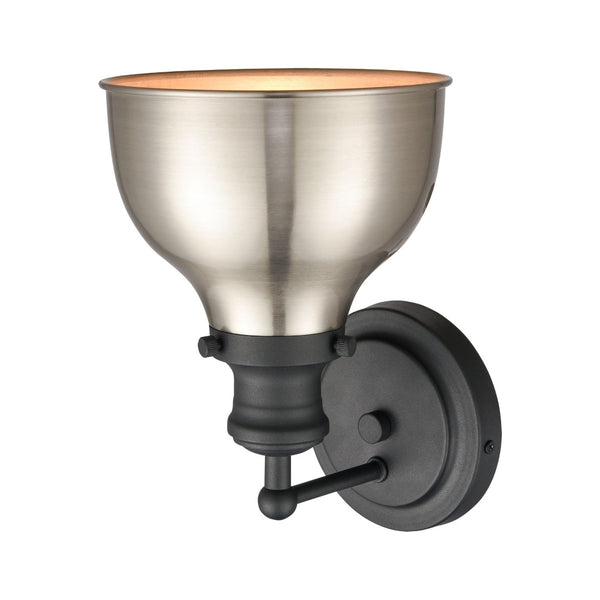 Atlas Haralson 10'' High 1-Light Sconce in Charcoal - Elegant Metal Shade for Timeless Interior Lighting WL11316-BK1