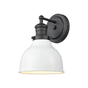 Atlas Haralson 10" High 1-Light Sconce - Charcoal Metal Shade for Elegant Bathroom & Hallway Lighting WL11316-BK2