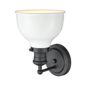 Atlas Haralson 10" High 1-Light Sconce - Charcoal Metal Shade for Elegant Bathroom & Hallway Lighting WL11316-BK2