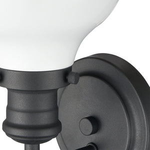Atlas Haralson 10" High 1-Light Sconce - Charcoal Metal Shade for Elegant Bathroom & Hallway Lighting WL11316-BK2