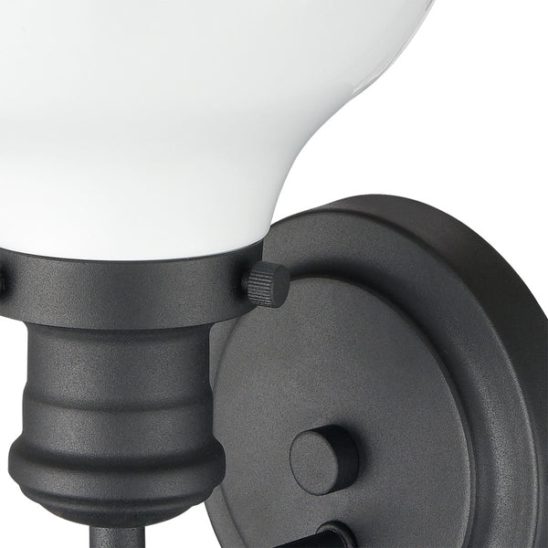 Atlas Haralson 10" High 1-Light Sconce - Charcoal Metal Shade for Elegant Bathroom & Hallway Lighting WL11316-BK2