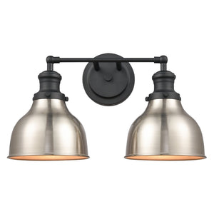Atlas Haralson 17'' Wide 2-Light Vanity Light - Charcoal Finish for Elegant Bathroom & Powder Room Upgrade WL11317-BK1