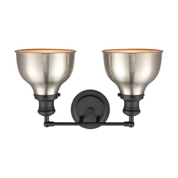 Atlas Haralson 17'' Wide 2-Light Vanity Light - Charcoal Finish for Elegant Bathroom & Powder Room Upgrade WL11317-BK1