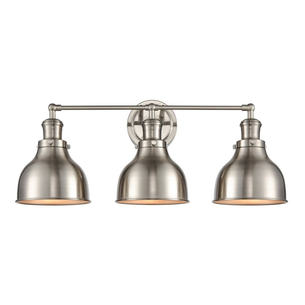 Atlas Haralson 2-Light Vanity Light Fixture – Elegant Metal Shades for Modern Bathroom Illumination Satin Nickel 24'' WL11318-NK