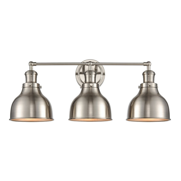 Atlas Haralson 2-Light Vanity Light Fixture – Elegant Metal Shades for Modern Bathroom Illumination Satin Nickel 24'' WL11318-NK